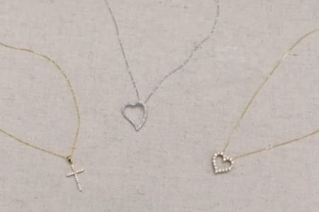 Different styles of diamond necklace pendants